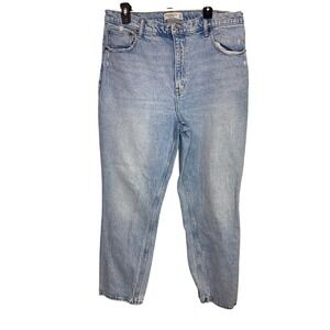 Abercrombie & Fitch The 90s Straight Ultra High Rise Light Wash Jeans 33 16R